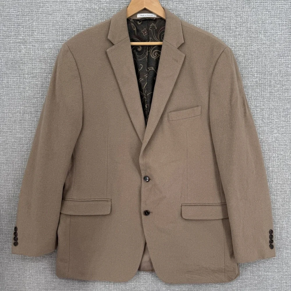 Lauren‎ Ralph Lauren Sport Coat Mens 44L Brown Wool Cashmere Two Button Blazer
